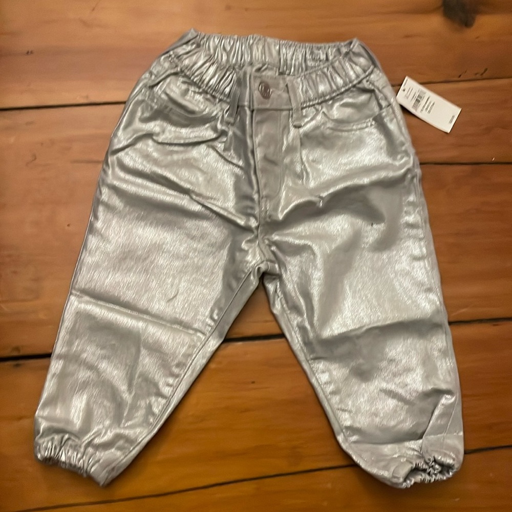Silver “my first bubble jean” pants